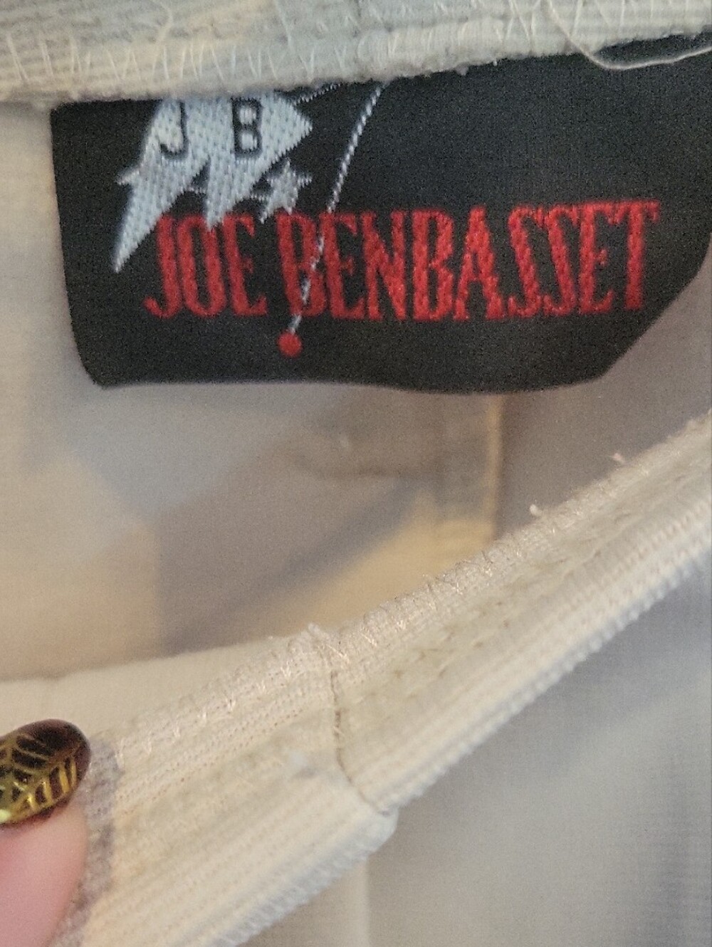 Joe Benbasset Cream Straight-Leg Work Trousers - Picture 2 of 6